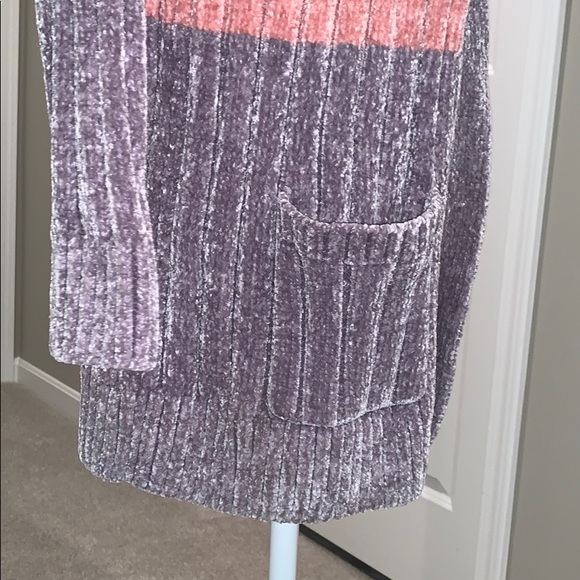 Color block chenille cardigan - Picture 5 of 8